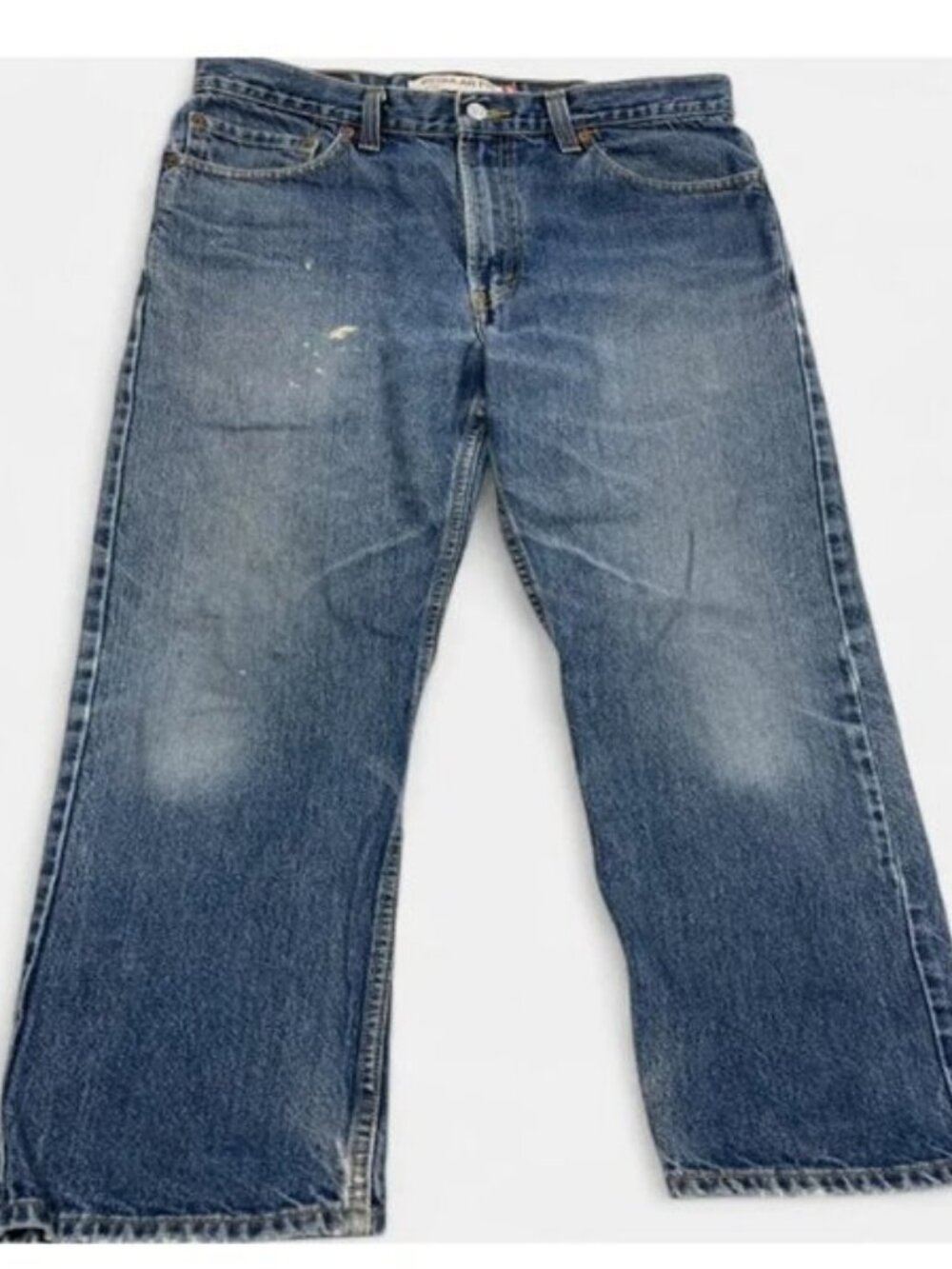 Levi's 505 Regular Straight Distressed Vintage Denim Jeans Men's 34x29
